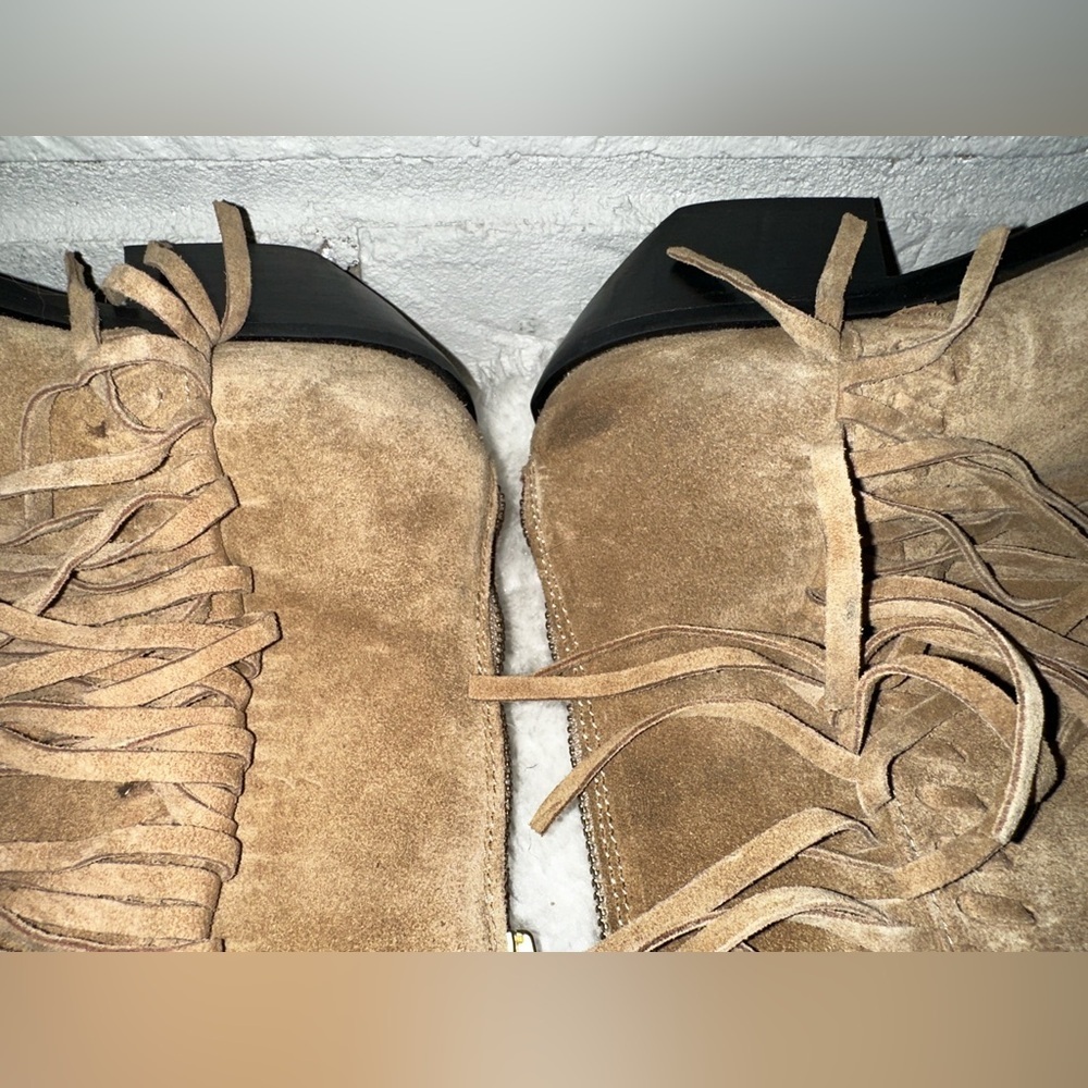 New ALL SAINTS  Layla Suede Fringe Boots Size 37 - Picture 10 of 16